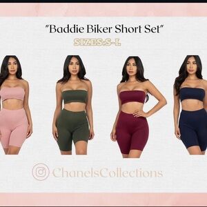 Chanel's Collections Tube Top and Biker Shorts Set